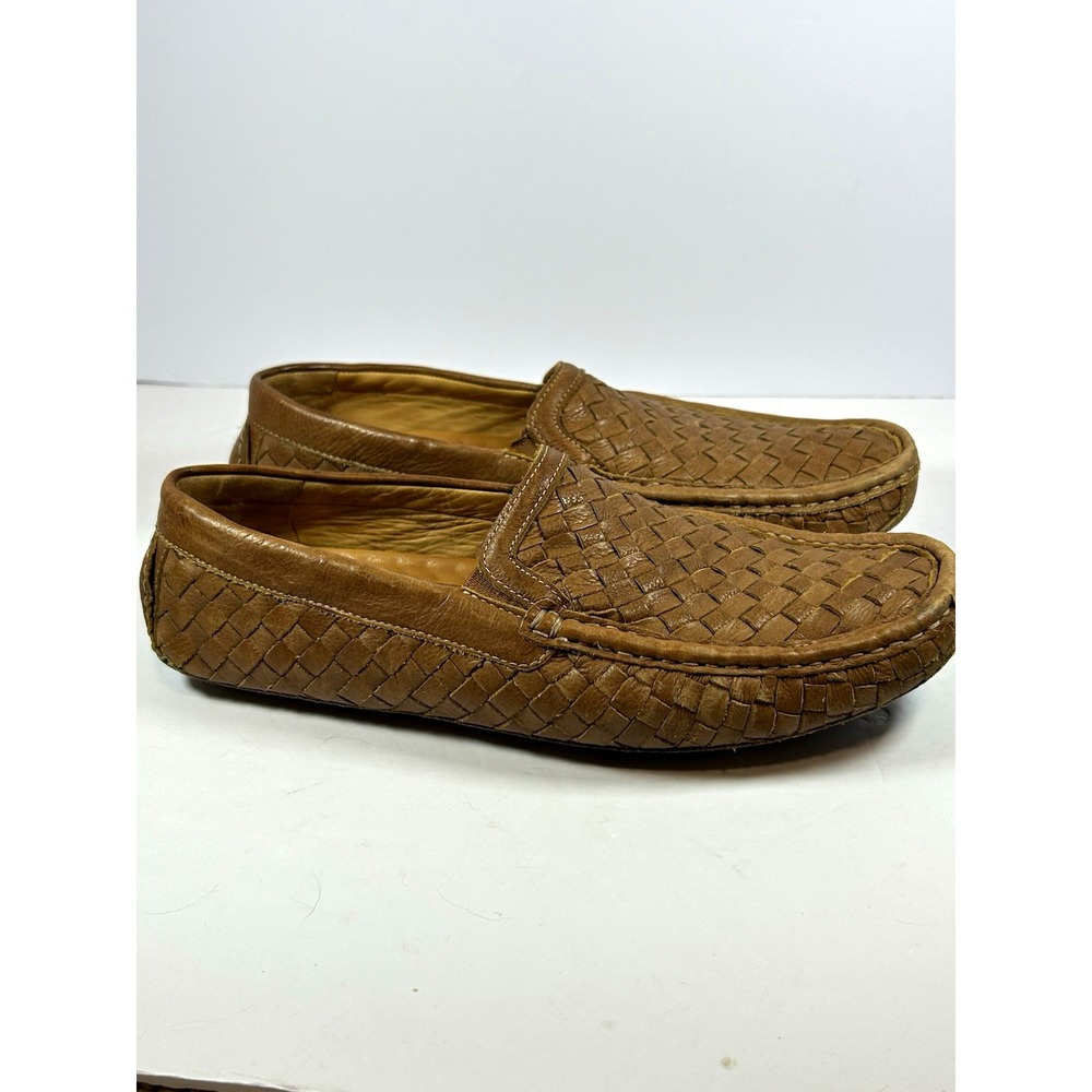 Rockport Men's Woven Leather Slip-On Loafers Brown Comfort US 10 EU 44 CI8367